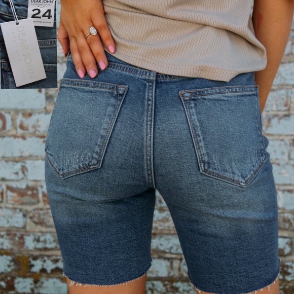Dear John NWT Portobello Raw Hem Denim Cut Off Shorts 24 - Picture 7 of 10